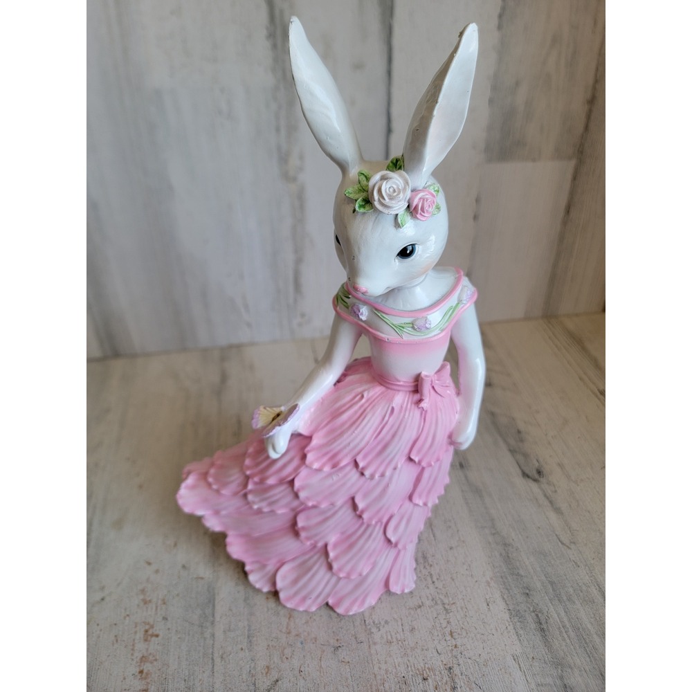 Gatherings butterfly pink Easter bunny  dress spring rabbit home figure tulip